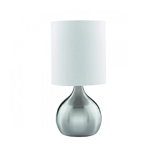 Searchlight Lampe de table Touch Lamps 29 cm, en argent satiné, abat-jour blanc