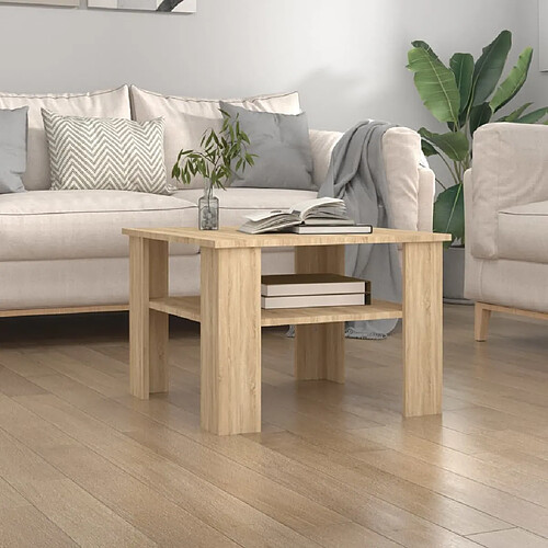 vidaXL Table basse Chêne sonoma 60x60x42 cm Bois d’ingénierie