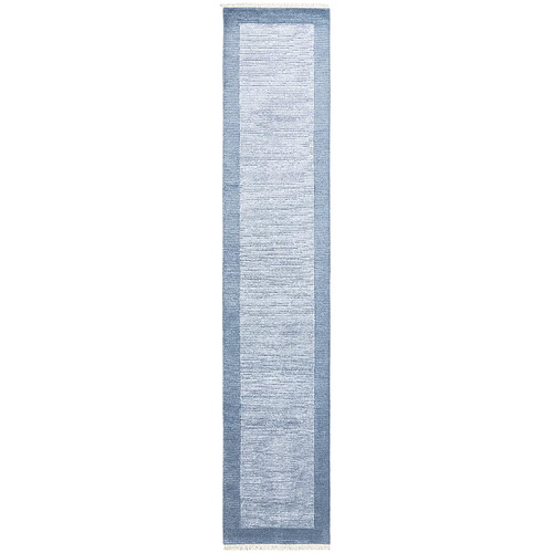 Vidal Tapis de couloir en laine 399x79 bleu Darya