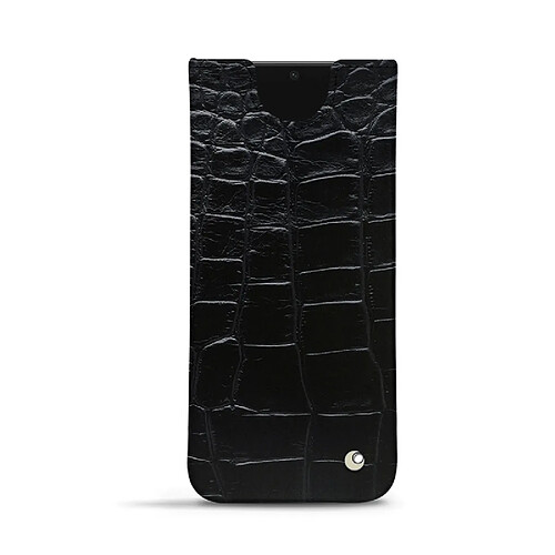 Pochette cuir Samsung Galaxy S21+ - Pochette - Crocodile nero ( Noir / Black) - NOREVE