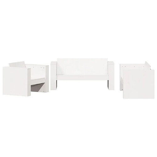 Maison Chic Ensemble de salle à manger de jardin 2 pcs,Table et chaises d'extérieur blanc bois de pin massif -GKD960937