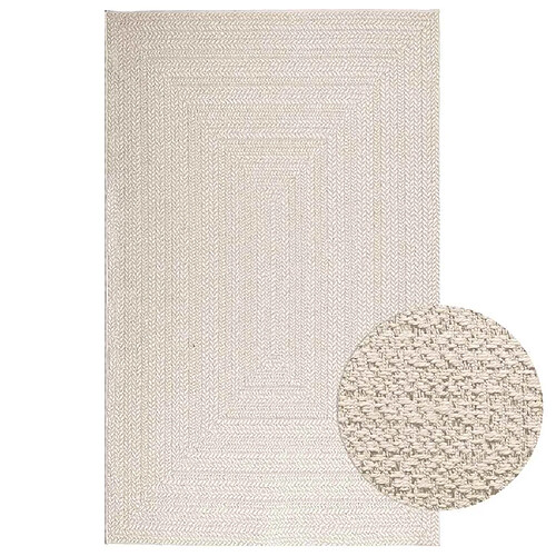 vidaXL Tapis ZIZUR crème 160x230 cm aspect de jute intérieur extérieur