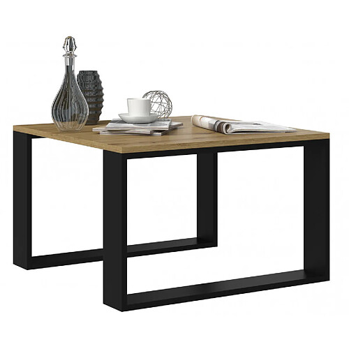 Vivaldi Table Basse Madera Chene Artisan Noir 67 cm