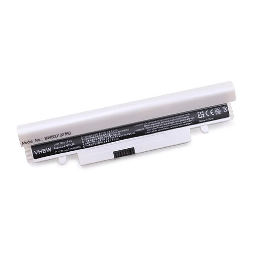 vhbw batterie compatible avec Samsung NP-N150-JA03, NP-N150-JA03ES, NP-N150-JA03US, NP-N150-JA04AE laptop (4400mAh, 11.1V, Li-Ion, blanc)