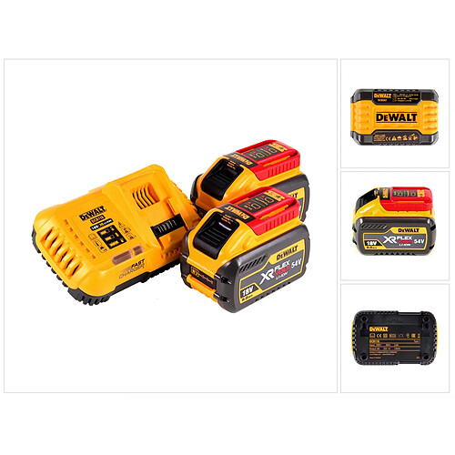 Pack de 2 batteries XR Flexvolt Dewalt DCB118X2 18 54 V 9 3 Ah chargeur rapide