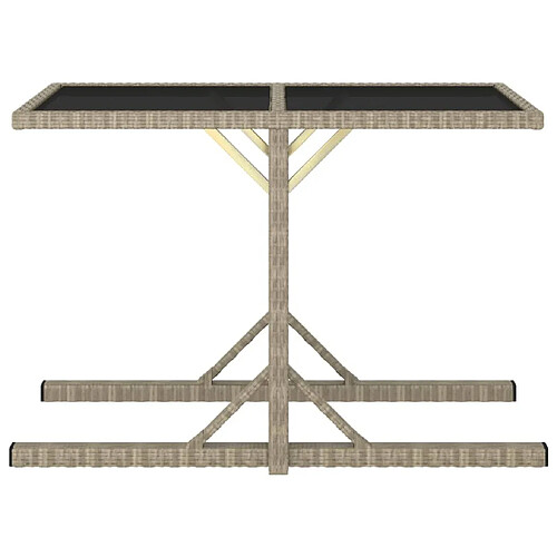 Maison Chic Table de jardin | Table d'extérieur Beige 110x53x72 cm Verre et résine tressée -GKD50799