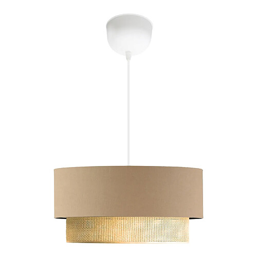 Helloshop26 Lustre lampe lumière suspendu suspension E27 hauteur 70 cm beige / jaune 03_0007539