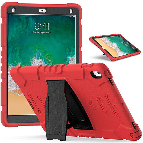 Coque en TPU + Silicone Résistant aux impacts avec béquille rouge/noir pour votre Apple iPad Pro 10.5 pouces (2017)/iPad Air 10.5 pouces (2019)