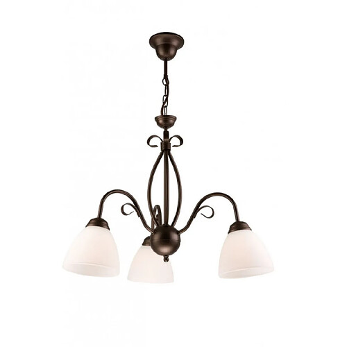 Lumière Suspension Adelle Verre,acier Marron 3 ampoules 67cm