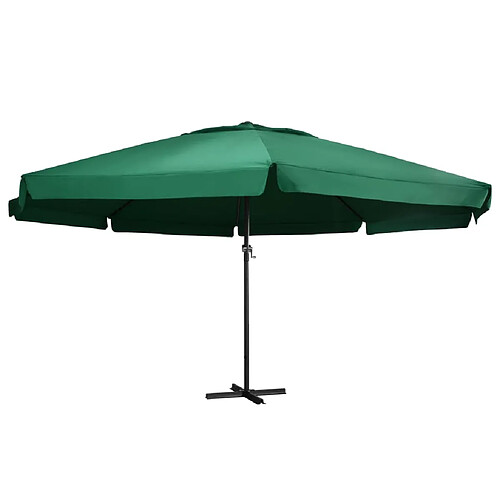 vidaXL Parasol de jardin avec mât en aluminium 600 cm vert