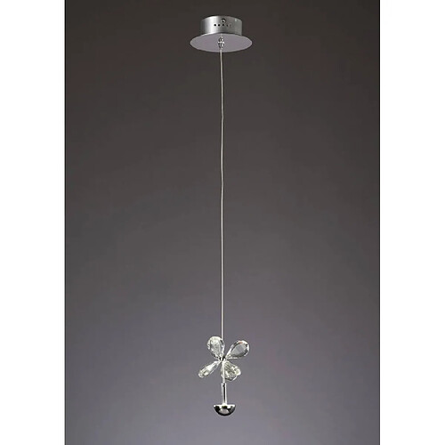 Luminaire Center Suspension Aviva 1 Ampoule 4000K LED chrome poli/cristal