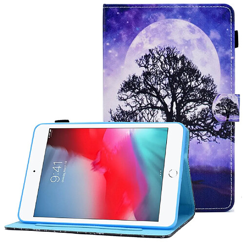 Etui en PU motif de couture avec support et porte-carte pour votre iPad mini (2019) 7.9 pouces/mini 4/3/2/1 - arbre de vie