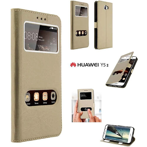 Ipomcase Coque Etui Décrochage Appel HUAWEI Y5 2-Or