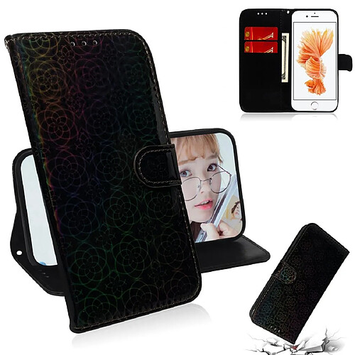 Wewoo Housse Coque Pour iPhone 6 & 6s Couleur Pure Coloré Boucle Magnétique Fermeture Horizontale Étui en cuir avec support et emplacements cartes et portefeuille et lanière Noir