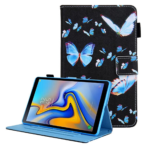 Etui en PU + TPU avec support et porte-carte papillons bleus pour votre Samsung Galaxy Tab A8 10.5 2021 SM-X200/X205