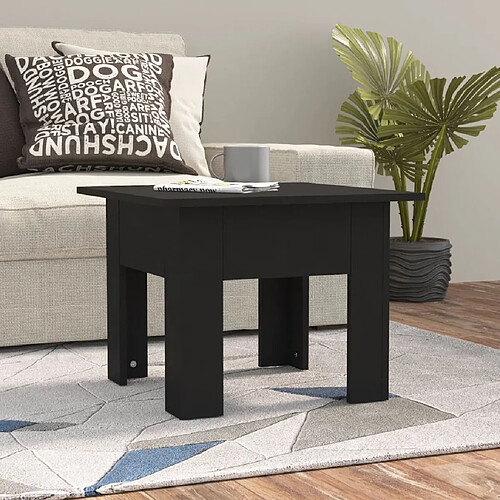 Maison Chic Table basse,Table Console Table d'appoint, Table pour salon noir 55x55x42 cm bois d'ingénierie -MN55372