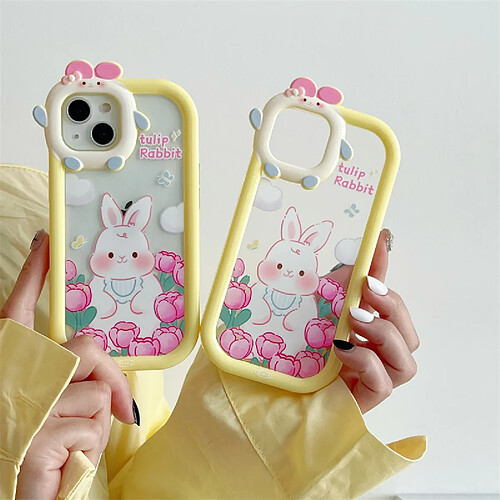 GUPBOO Étui pour iPhone13ProMax Tulip mignon lapin japonais et coréen étui pour téléphone portable fille douce