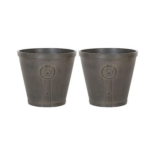 Beliani Lot de 2 cache-pots marron d 45 cm VARI