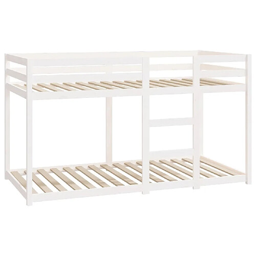 Vidaxl Lit superposé Blanc 90x190 cm Bois de pin massif