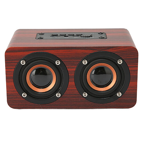 ComfortXL Haut-parleur bluetooth rétro avec microphone intégré, haut-parleur sans fil portable, prend en charge les cartes mémoire usb aux mp3, grain de bois rouge