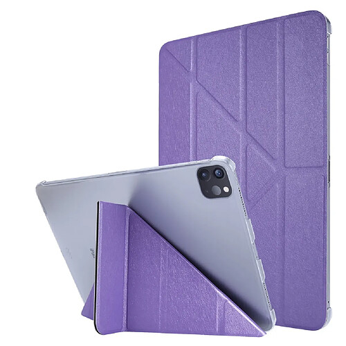 Etui en PU Texture de soie avec support origami violet pour votre Apple iPad Pro 11 pouces (2021)