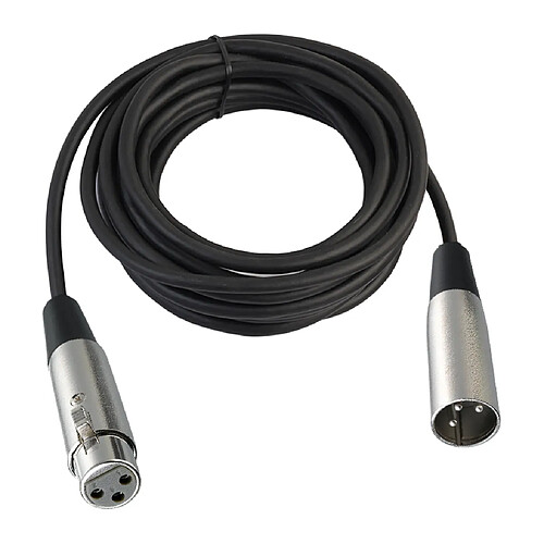 NOIR XLR 3 Broches MALE À FEMELLE MICROPHONE CABLE D'EXTENSION 20ft