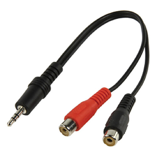 Valueline Adaptateur Jack 3.5 Male vers 2 RCA Femelle 20cm