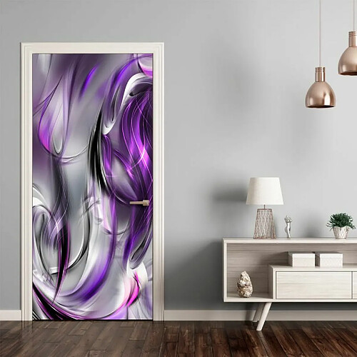 Paris Prix Papier Peint pour Porte Purple Abstraction I 210x100cm