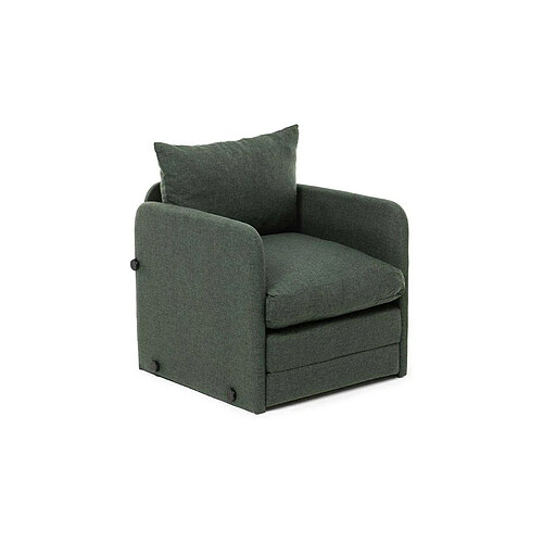 Hanah Home Fauteuil convertible en tissu Saga vert.