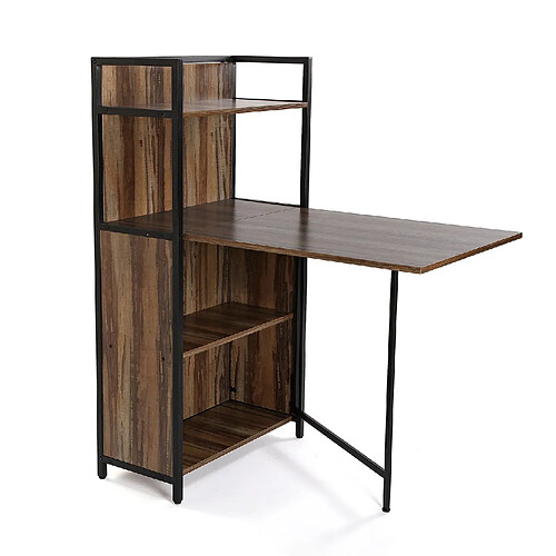 Versa Table à manger pour Cuisine Blumenau 62x30x120cm,Bois, PVC et métal, Marron et noir