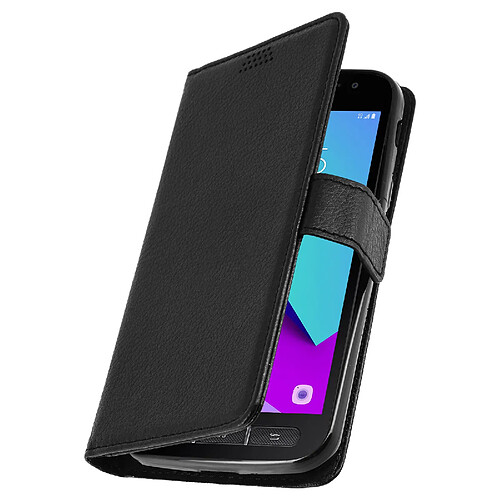 Avizar Etui Housse Clapet Portefeuille Samsung Galaxy Xcover 4 et 4S - Noir