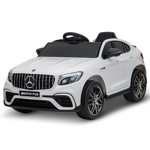 Homcom Voiture véhicule électrique enfants 12 V 35 W V. max. 3 Km/h télécommande effets sonores + lumineux blanc Mercedes GLC AMG