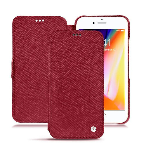 Housse cuir Apple iPhone 8 - Rabat horizontal - Rouge passion ( Pantone #a6192e ) - NOREVE