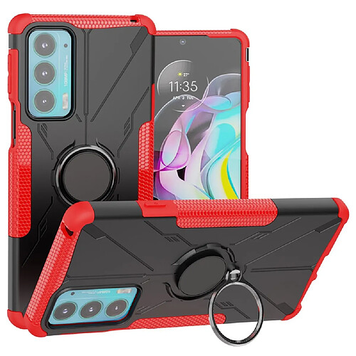 Coque en TPU anti-rayures avec béquille pour votre Motorola Edge 20 - rouge