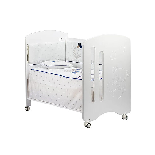 Interbaby Lit Bébé Lovely Premium avec 3 Pcs textiles Oso Bleu