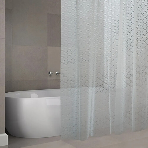 MSV Rideau de douche EVA KOLDING 180x200cm QUALITÉ PREMIUM Transparent - Anneaux inclus