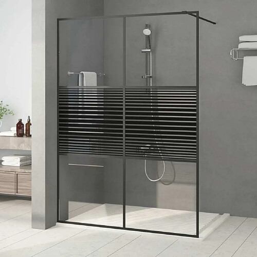 Maison Chic Paroi de douche | Écran de douche | Cloison de douche Noir 140x195 cm Verre ESG transparent -GKD37472