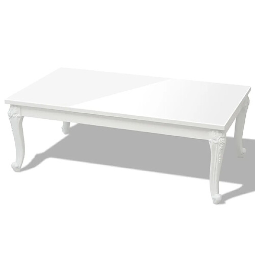 ComfortXL Table Basse 115x65x42 Cm Blanc Brillant