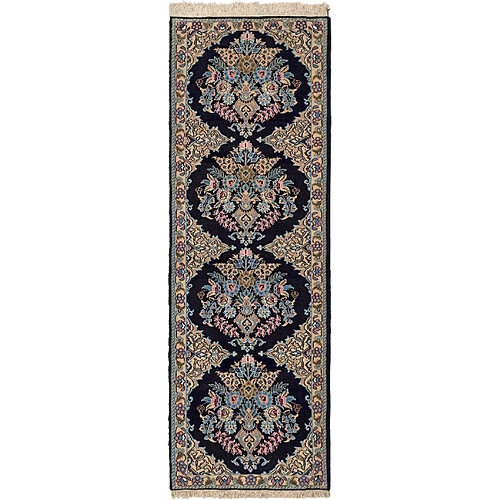 Vidal Tapis de couloir en laine 203x67 bleu Nain