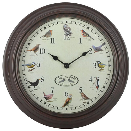 Esschert Design Horloge avec sons d'oiseaux