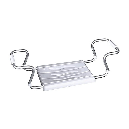 WENKO Siège de Baignoire Secura Extensible, Capacité de Charge 150 kg, Acier, Plastique, Blanc Dimensions 55-65 x 18 x 26 cm