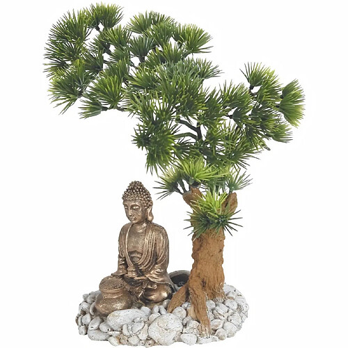 ZOLUX Décoration diffuseur d'air Bouddha avec bonsai pour aquarium - 14,5 x 12 x 20 cm