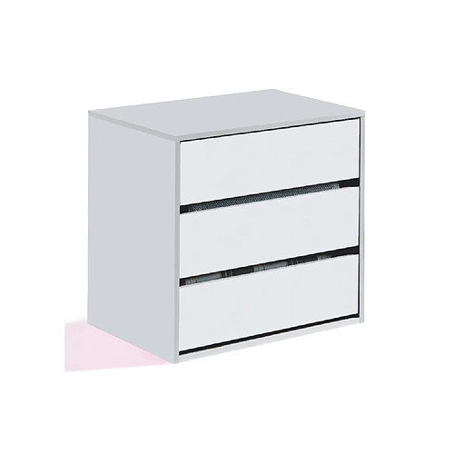 ANCHORAGE Commode de chambre - Contemporain - Blanc mat - L 57 cm