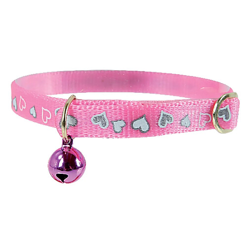 ZOLUX COLLIER REFLECTIF COEUR POUR CHAT 30CM ROSE