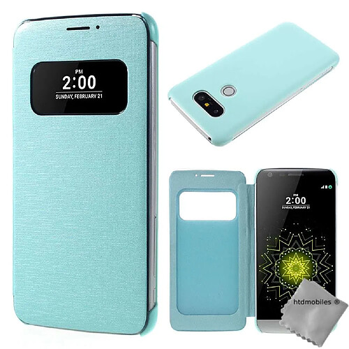 Htdmobiles Housse etui portefeuille s-view pour LG G5 SE + film ecran - BLEU