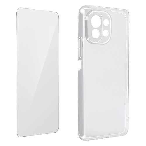 Avizar Coque Xiaomi Mi 11 Lite et Mi 11 Lite 5G Souple et Verre Trempé 9H Transparent