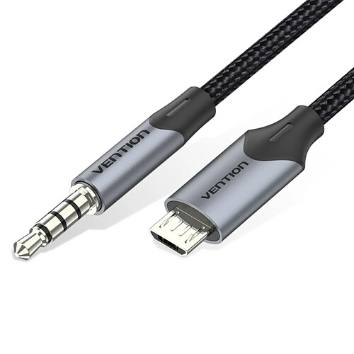 Adaptateur Micro-USB vers Jack 3.5 Vention CableTech - Connecteurs de haute qualité - USB 2.0 - Couleur noire