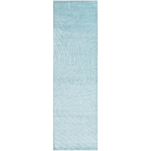 Vidal Tapis de couloir en laine 295x81 bleu Darya