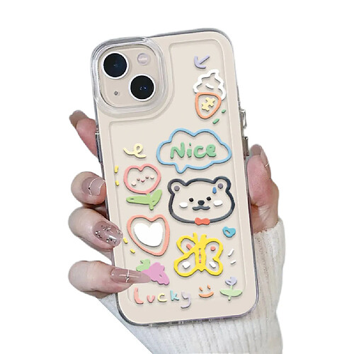 General Coque de téléphone compatible avec la coque de téléphone iPhone 14, motif d'icône d'ours Design Girl Female Tpu Coque de protection antichoc souple, antichoc et antidérapante, le meilleur cadeau