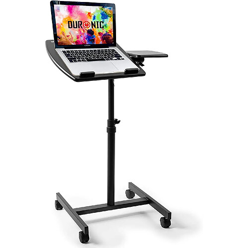 Duronic Table de travail mobile assis-debout WPS17 | Podium à roulettes | Deux plateformes indépendantes pour PC et souris | Hauteur ajustable 67,5 – 100 cm | 10 kg | Idéal pour les présentations